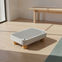 Slatted Litter Box Platform with Wooden Legs Removable Litter Box Step with Wooden Base Compact Wear-Resistant for Cats