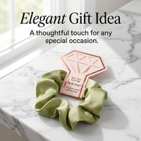 Satin Scrunchies for Women with Crown Ties Scrunchie Set for Bridesmaids, Slip Hairbands Gifts, Small Sleep Accessories