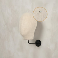 Textile-coveredCovered Wall-Mounted Mannequin Head Space-Saving Mannequin Head with Wall Mount Boutique-Style Hairpiece Display with Metal Arm Easy to Install for Retailers, Cosplayers, Collectors, Retail Store, Salon, Closet
