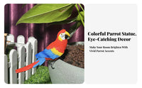 Vibrant Colors Resin Macaw Sculpture Realistic Design Resin Parrot Statue Hand-Painted for Gardeners, Yard, Patio, Balcony