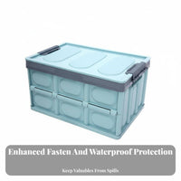 Multiple Compartments Foldable Multi-Compartment Box Large Capacity foldable storage carrier Container sturdy Trunk Organizer Reinforced Handles for auto Owners, Families, Commuters, Vehicle Interior, Shopping journeys, Camping