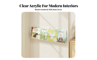 Transparent Design Clear suspended shelf Space-Saving vertical surfaceMounted Storage Modern & design Display Rack adaptable for Book Lovers, residents, Behind Door, Hallmethod, Bedroom, Living Room