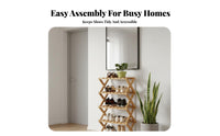 Installation-No-Assembly Foldable Shoe Rack Space-Saving Narrow Entryway Rack Multifunctional Narrow Multi-Tier Shoe Shelf Unit Strong Load-Bearing for Apartment Dwellers, Homeowners, Hallway, Corner, Bedroom, Balcony