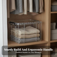 Clear Plastic Storage Box With Lid Clear Plastic Storage Bin Stackable Organizer Box Long-Lasting Portable for Families, Closet