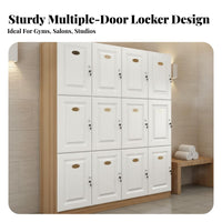 Wooden Changing Room Cabinet Sturdy and Lockable Storage Cabinet Easy to Clean Multiple-Door Storage Locker for Employees, Students, Gym, Office
