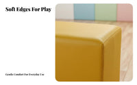 Easy to Clean Upholstered Rectangular Stool Sturdy Construction Soft Bench Wear-Resistant children's Furniture Colorful Options for Toddlers, Teachers, Parents, Kindergarten, Early Learning Facility, Hallway, Waiting Room