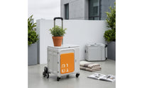 Rolling Crate with Lid Foldable Rolling Crate Lightweight Trolley with Lid for Campers