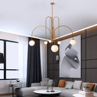 Minimalist Design Modern Chandelier Geometric Design Chandelier Light Decorative Globe Shades Ceiling Fixture for Dining Room