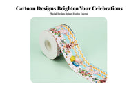 90 Meters Easter Printed Ribbon Festive Designs Easter Theme Ribbon Brilliant Colors for DIY Enthusiasts, Gift Wrapping, Party Decoration