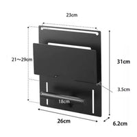 Wall-Mounted Storage Rack Space-Saving Rack with Hanging Rod Organizer Multi-Slot Compact for Students, Entryway, Study Corner