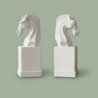 2 Pieces Horse Head Bookend Artistic Design Light Equine Sculpture Book Support Multifunctional Modern Decorative Book Ends for Office