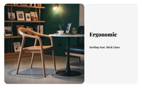 Mortise and Tenon Structure Nordic Design Leisure Chair Strong & Sturdy Modern Curved Back Chair Finely Polished Solid Wood Frame Armchair Ergonomic Design for Adults, Homeowners, Business Owners, Hotel, Living Room, Balcony, Kitchen