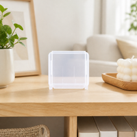 Clear Synthetic Material Craft Storage for Beads, Stackable Small Containers with Hinged Lid, Portable Office Desk Organizer for Buttons, 100ml
