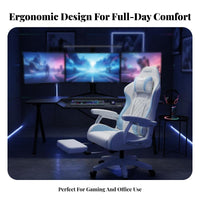 Ergonomic Design Reclining Gaming Chair with Footrest Adjustable Height High-Back Reclining Task Chair 360-Degree Swivel Computer Seat Padded Support for Gamers, Students, Teenagers, Dormitory, Game Room, Studying, Relaxing