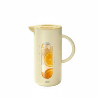Large Capacity Glass Pitcher with Lid Sturdy Hot Cold Water Carafe Ergonomic Handle for Families, Kitchen, Refrigerator, Outdoor Gatherings