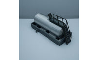 Lifelike Industrial Tank Model with Stairs Small Railroad Scenery Model with Platform Compact Miniature Industrial Tank with Base Sturdy for Hobbyists