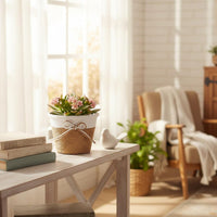 Paper Rope Flower Pot Waterproof Liner Paper Rope Planter Woven Flower Pot Natural Design Woven Plant Basket Multi-Use