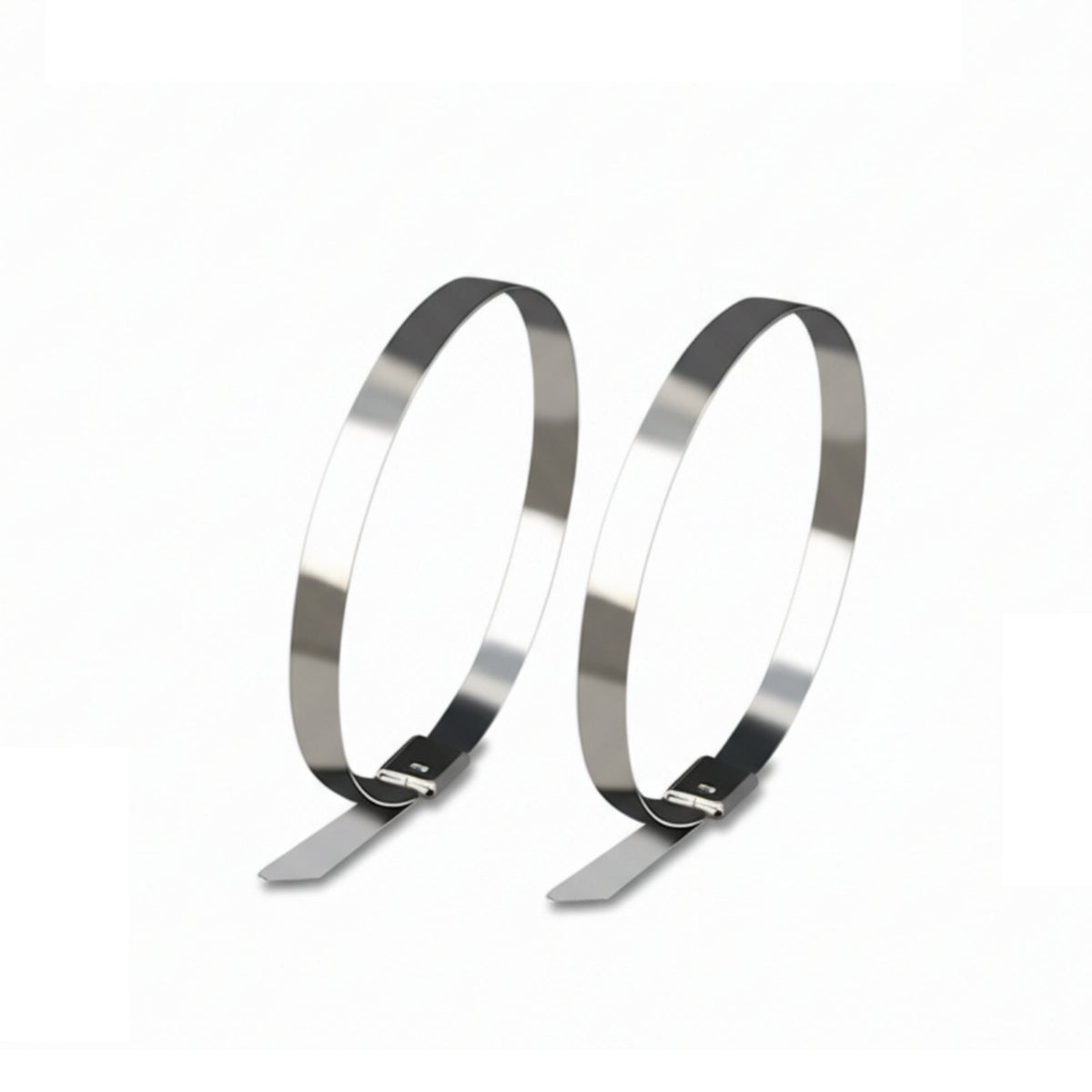 100 Pieces Stainless Steel Wire Tie Resistant Stainless Steel Zip Tie Automatic-Locking Metal Strap Rust-Resistant for Outdoor