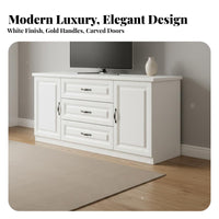 Solid Wood TV Cabinet Sturdy TV Stand with Storage Versatile Use Modern Media Console for Small Apartment Dwellers, Bedroom