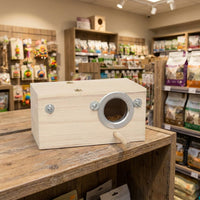 Wood Bird Box and Bird House, Bird Nesting Box for Parakeet and Cockatiel, Nest Box 24.5cm with Perch and Cleaning Panel for Breeding