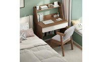 Stable Structure Student Writing Desk with Bookshelf Sturdy Construction Kids Desk with Hutch Spacious Desktop Easy Assembly for Students, Bedroom