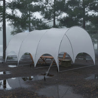 Silver-Coated Outdoor Tunnel Canopy Fiberglass Poles Arched Canopy Tent Rain Protection Tunnel Tent Waterproof for Camping, Car Parking, Gatherings, Shade
