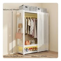 Large Capacity Garment Rack with Pegboard Sturdy Metal Frame Clothes Rack with Shelves Freestanding Closet System for Bedroom