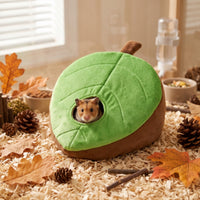 Hamster Hideaway with Cushion Leaf Shaped Hamster Bed Soft Cage Accessory for Hamsters