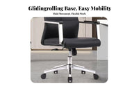 Adjustable Height Mid-Back-Back Executive Roller Chair Ergonomic Design Swivel Seat Wheeled Base Office Furniture Modern Design for Managers, Students, Gamers, Conference Room, Gaming Setup