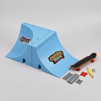 Fingerboard Ramp Complete Finger Skateboard Ramp Mini Skateboard Starter Fingerboard Tabletop for Fingerboarders, Desk