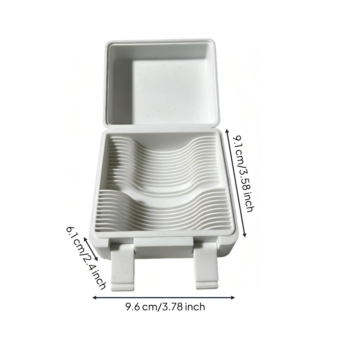 Card Box with Hinged Lid Compact Organizer Rectangular Container for Desk