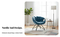 Swivel Function Rotating Upholstered Chair Minimalist Design Tufted Tub Chair Modern Design Lounge Seating Ergonomic Backrest for Home Workers, Homeowners, Parents, Balcony, Living Room, Reading Nook, Small Areas
