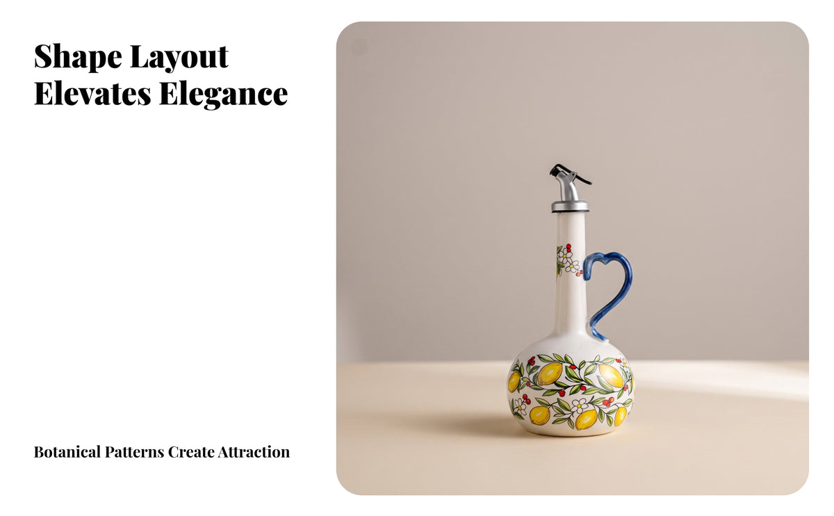Ceramic Oil Dispenser with Handle | drop-Reducing Pour Design, Oil Dispenser Bottle, for Cooking