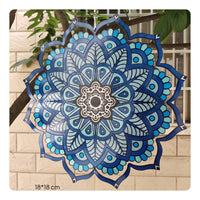 Foldable Design 3D Mandala Wind 360 Degree Rotation Mandala Hanging Reflective Luster Kinetic Wind Sculpture Stainless Steel for Balcony