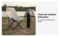 Foldable High-Back Moon Chair Lightweight Padded Moon Chair Stable Structure Camping Seat Heavy-Duty Frame for Campers, Families, Fishing, Picnic, Picnics, Backyard
