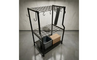 exposedFrame Garden Tool Rack Perforated Tray Garden Storage Rack Indoor Outdoor Use Rake Holder Large Capacity