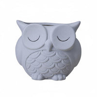 Cute Ceramic Owl Planter Easy to Clean Home Decor Multi Purpose for Desktop