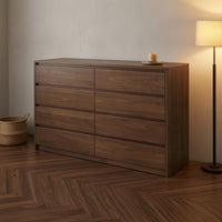 Double Dresser Handleless Chest of Drawers Handle Drawer Cabinet for Bedroom, Living Room