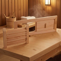 2 Pieces Louvered Sauna Vent Set Light Finish Wooden Sauna Vent Cover