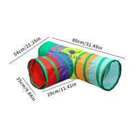 Open-Ended Zipper-Connected Rainbow Play Tunnel Striped Small Pet Plaything Portable Rainbow Cat Tunnel