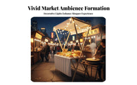 Space-Saving Foldable Market Stall Easy Assembly Foldable Market Stand Quick Setup Portable Vendor Booth Multi-Purpose for Street Food Sellers, Retailers, Small Business Owners, Night Markets, Festivals, Trade Exhibition S, Promotional Events
