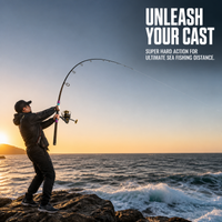 Carbon Fiber Long-Range Surf Fishing Rod with Reel Set for Saltwater and Freshwater