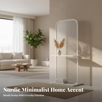 Modern Design Drill-Drill-Unobstructed Standing Glass Partition with Shelf Multi-Functional Drill-Drill-Unobstructed Standing Slatted Screen with Bookcase Drill-Drill-Unobstructed Installation Room Divider Easy to Clean for Apartment Dwellers, Homeowners
