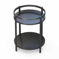 Built-in Ashtray Mahjong Table serving cart Movable Design Game Room Furniture 2-Tier Storage Serving Stand Integrated beverage holder Holders for Smokers, Teahouse