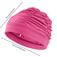Ruched Pleated Swim Cap Stretchable Material Swim Cap Stretchy Swimming Hat Easy to Wear for Hot Springs