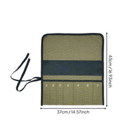 Canvas Tool Roll Portable Roll-up Tool Pouch Scratch Resistant Hardware Storage for Craftsmen