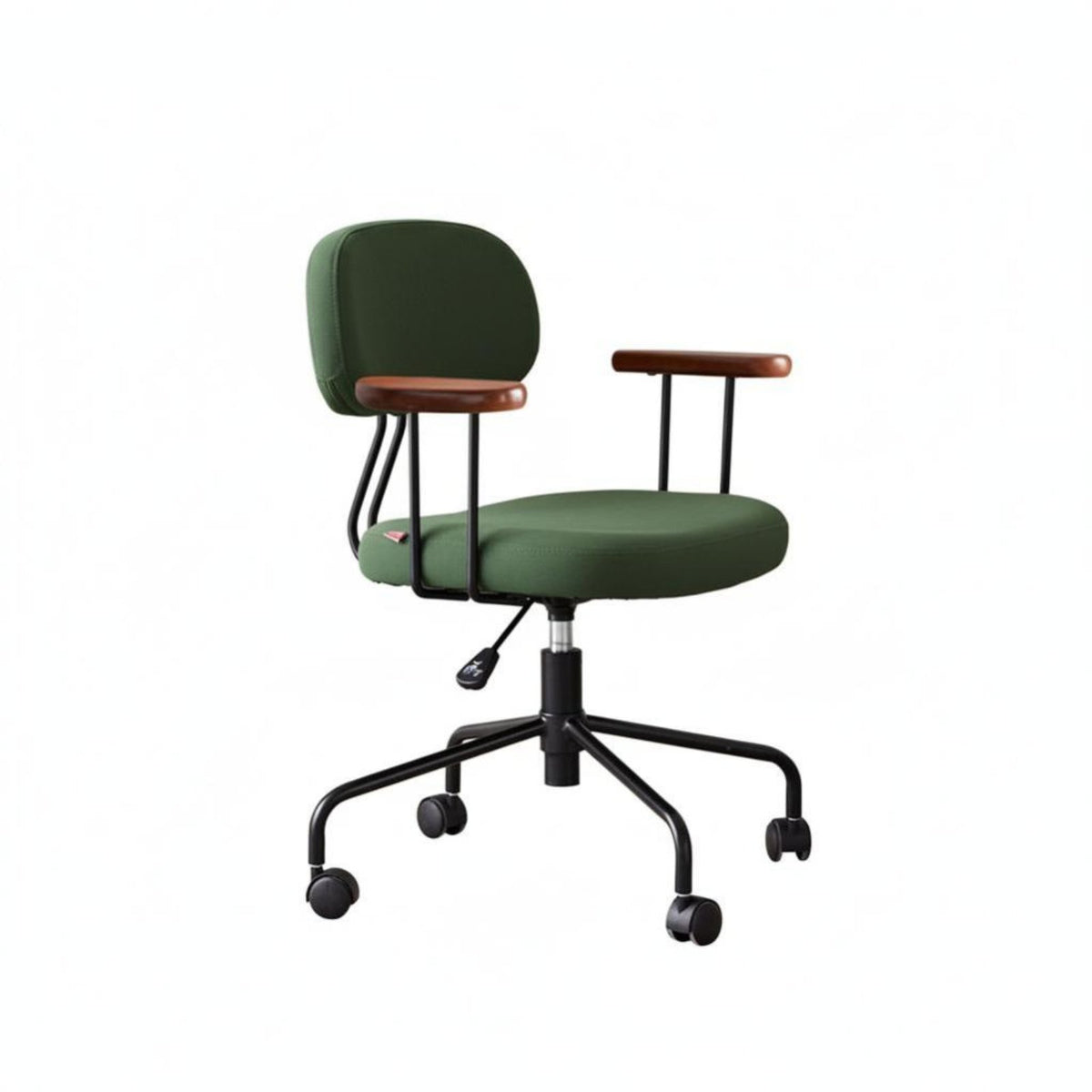 Rolling Casters Wheeled Low-Back Armrest Chair Modern Aesthetic Desk Seat 360-Degree Swivel Office Furniture Adjustable Height for Students, Home Workers, Adults, Bedroom, Study Room, Dressing Area, Small Areas