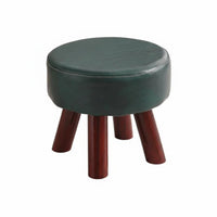 Multi-Functional Round Wooden Stool Comfortable Seating Round Four-Legged Stool sturdy Footrest Minimalist Design for Adults, household members, Seniors, Living Room, Entryway, Bedroom, Study