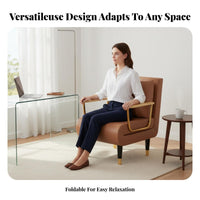Foldable Design Armless Sleeper Chair Space-Saving Sofa Bed Easy Conversion transformable Seat Sturdy Frame for Office Workers, Apartment Dwellers, Homeowners, Small Spaces, Dorm Room