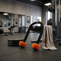 Orange Grip Ends Triceps Rope Handle Rubber Grips Tricep Rope Attachment Metal Connector Fitness Equipment Hanging Loop